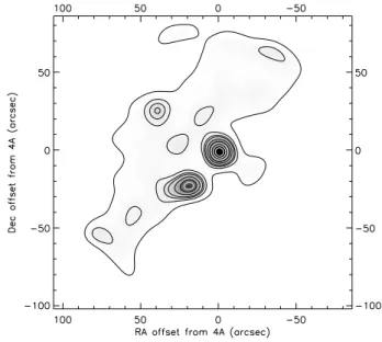 Figure 6. Contour plot of Richardson±Lucy deconvolved 850-mm map.