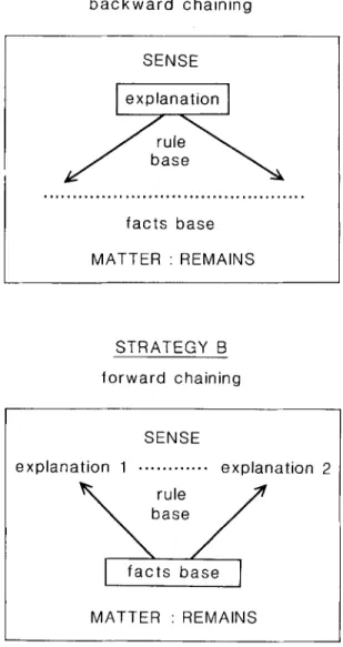 FIGURE  3.  The  two  strategies  used  in the  design  of  expert  systems  based  on  the  logicist  analysis  of  archaeofogical constructs