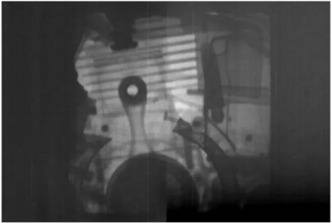 Figure 6: Stroboscopic image of a combustion engine obtained in real-time mode when the  rota-tion speed was about 8.000 rpm