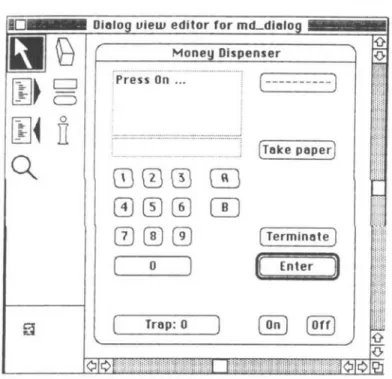 Figure 3 Dialogue editor with a part of the user interface of SimpleMat.