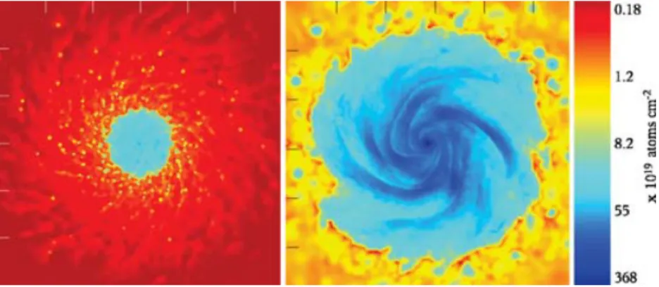 Figure 7. The projected gas density of the standard M33 model after 1.5 Gyr shows a clumpy/irregular outer contours similar to that observed in NGC 891