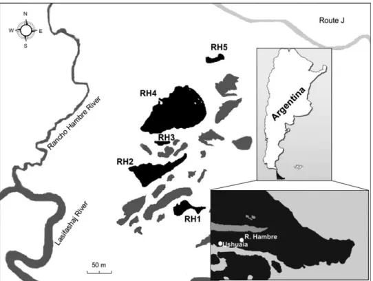 Fig. 1. Map representing the respective positions of the different water bodies and their geographic location (Mataloni et al., 2015).