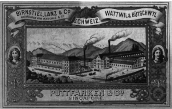Figure 3  Mark of the weaving mill Birnstiel, Lanz &amp; Co in Switzerland, ca. 1890  (courtesy of Toggenburgermuseum).
