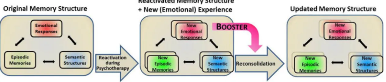 Figure 1 (Stein et al.). Illustration of the proposed mechanism: After reactivation, updating of the integrated memory structure is boosted by emotion.