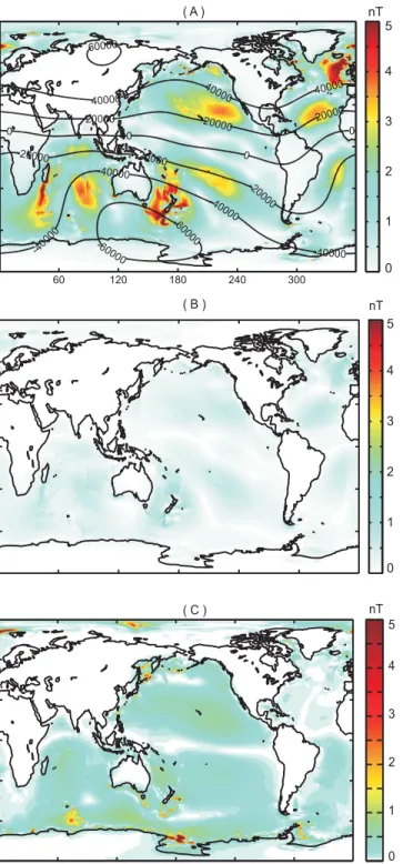 Figure 5. The predicted scalar anomalies on 0.25 ◦ × 0.25 ◦ resolution using 1-D conductivity model by Shimizu et al