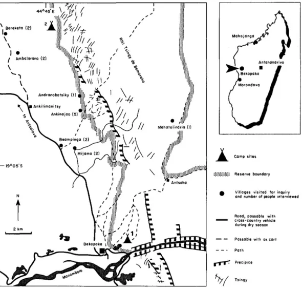 Figure 1. Map showing location and detail of study area (IGN, 1969).