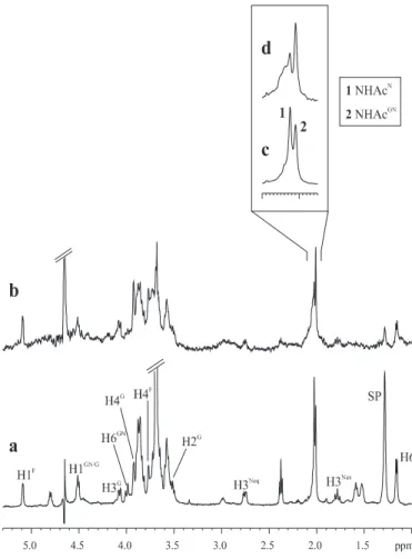 Fig. 1. 1D NMR spectra of the complex E-selectin/sialyl Lewis x (molar ratio 1:15) at 310 K and 500 MHz
