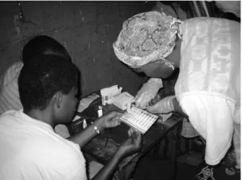 Figure 1. HIV testing in rural Tanzania with basic laboratory facilities.