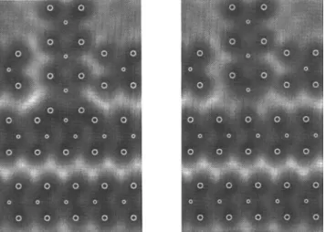 FIG. 9. Computed HRTEM images of the root of a lamella, from two different models (see Fig
