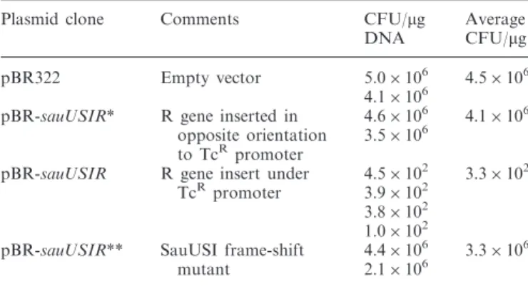Table 3. Transformation efﬁciency (number of colony forming units) using dcm + modiﬁed plasmid and dam – /dcm – DNA