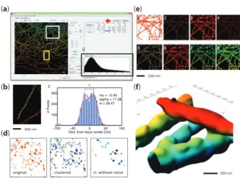 Fig. 1. Single-molecule localization microscopy images, analyzed and ren- ren-dered with PALMsiever