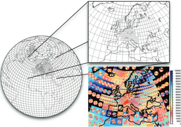 Figure 7. For 3-D inversions the number of free parameters increases drastically. To limit the computational cost of our inversions, we only apply the adaptive parametrization to Europe, the region we are focusing on and where data coverage is best
