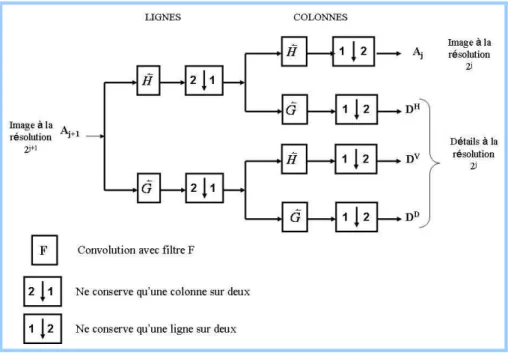 Fig. 2.10 – Un niveau de représentation multi-résolution d'une image. 