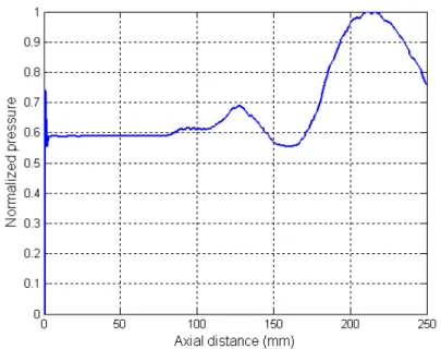 Figure III.6: Piston ultrasound field pressure variation 