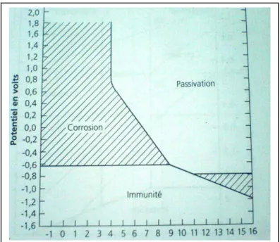 Fig. I.1 : Diagramme simplifié fer-eau. 