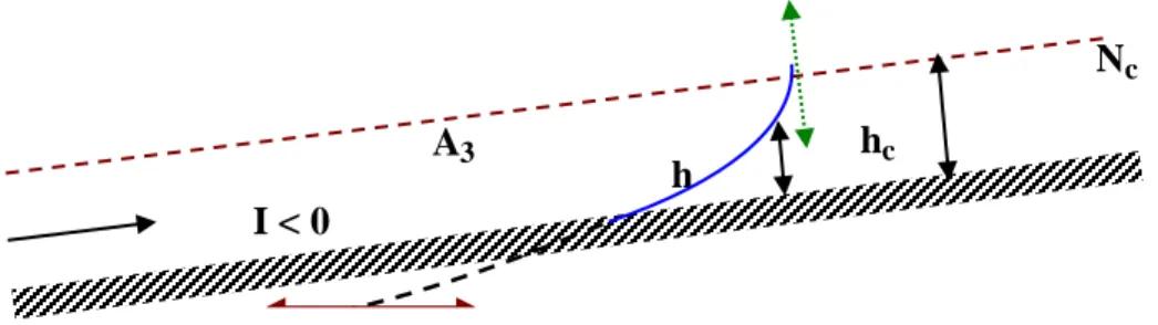 Fig. 20. Branche A 2  (remous d’abaissement) A2I &lt; 0 h =  h  =  h c=  N c