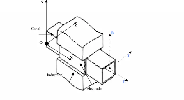Fig 4.3 Schéma d’une machine MHD à Conduction