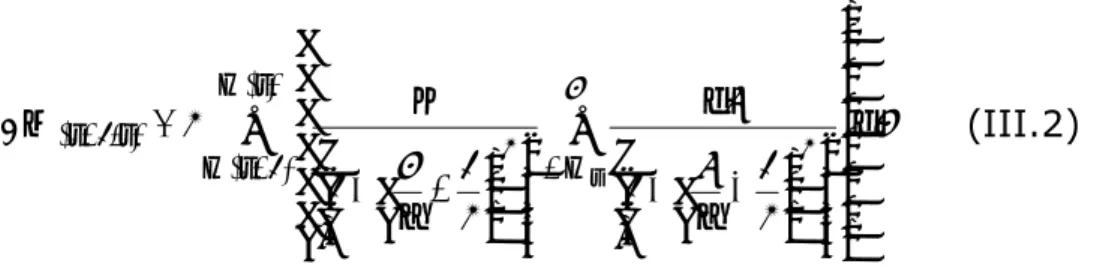Fig. III.1: Représentation de la variation de l'aimantation sur le triangle  de Preisach