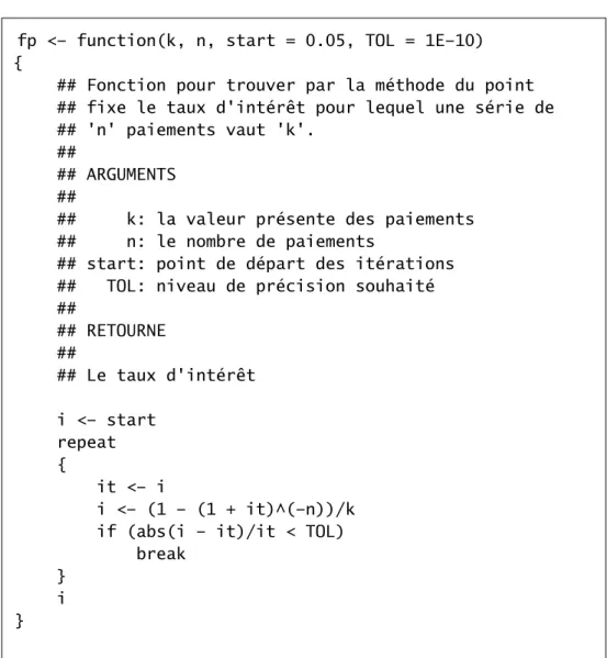 Fig. 5.1 – Exemple de fonction de point ﬁxe