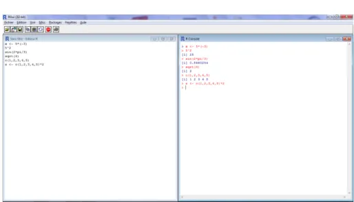 Figure 1.1 – Vue de la fenˆ etre de script et de la console de commandes.