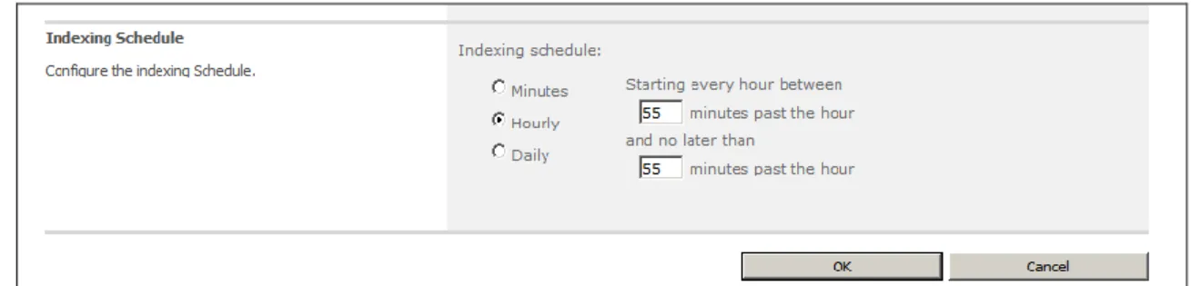 Figure 25: Paramètres du service ‘Windows SharePoint Services Help Search’ 