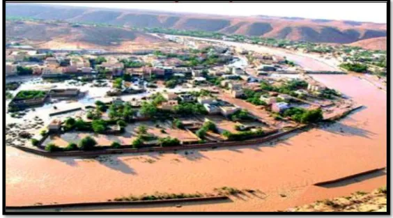 Figure I-1 : Inondation dans la ville de Ghardaïa, Octobre 2008 [3]. 