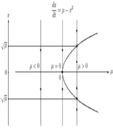 Figure 1.8 – Diagramme de bifurcation nœud-col