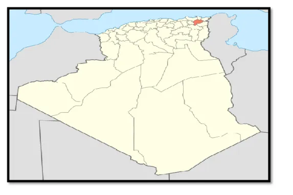 Figure 5: Localisation de site d'étude: Hammam Debagh —Guelma 