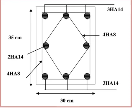 Figure 9 : Ferraillage de la poutre palière.  