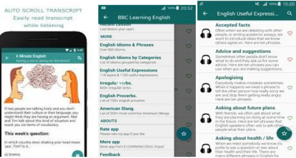 Figure 7: The Skills Practiced in an Authentic Format/Problem-based Environment  Presented in BBC Learning English App 