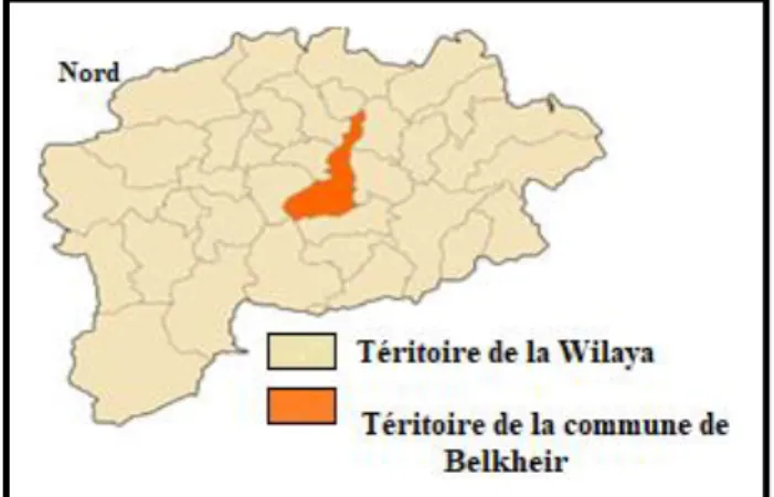 Figure 09 : Localisation d’Oued  Zenati dans la carte de la Wilaya de 