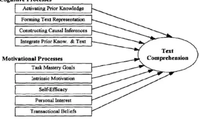 Figure 3: Motivational-Cognitive Model of Reading (Guthrie &amp;Wigfield, 2005, p.189)   