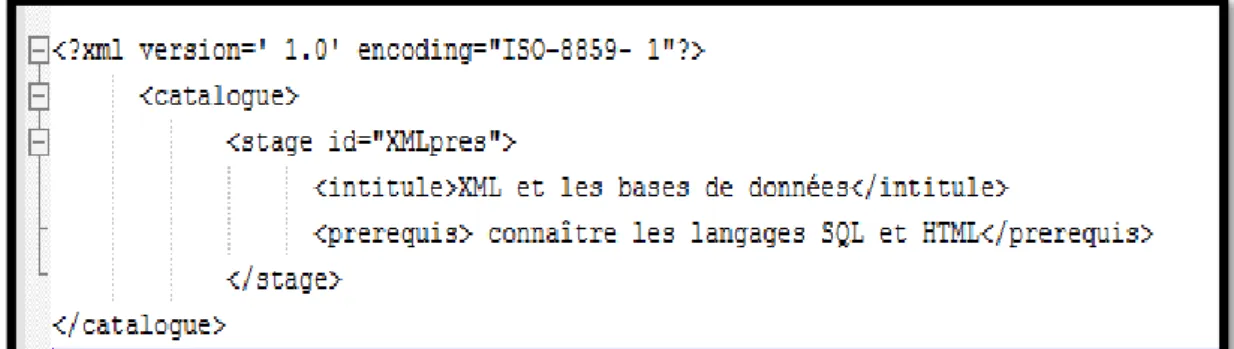 Figure I.3 : Exemple de structure XML.
