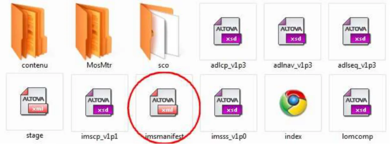 Figure 3.4 : un exemple de package de contenu. 