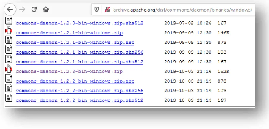 Figure 4.3- Download apache Common daemon 