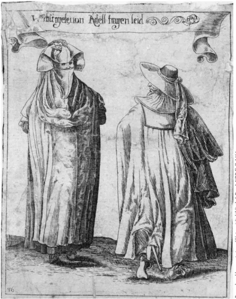 Fig. 10. ‘Noble citizens in mourning dress’. From Hans Heinrich Glaser, Basler Kleidung aller hoh- und nidriger Standts-Personen: nach deren grad auff ietzige art fleissig corrigiert