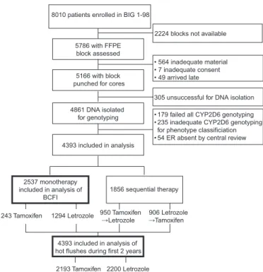 Figure 1. Flow diagram of the Breast International Group (BIG) 1-98 trial  participants  included  in  the  study