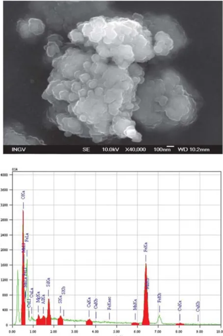 Figure 11. Representative SEM-EDS analysis of metallic particles found on Q. ilex leaves