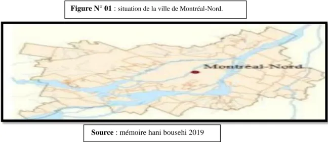 Figure N° 01 :  situation de la ville de Montréal-Nord.