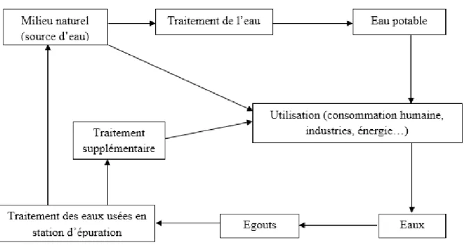 Figure 5. : La réutilisation des eaux usées épurées dans le  cycle d’assainissement. 