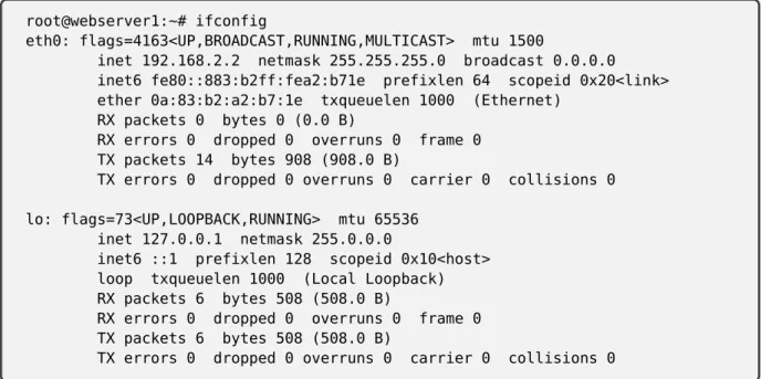 Figure 2.1 – résultat de l’exécution de la commande ifconfig sans options