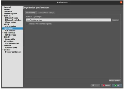Figure 3.1 – Configuration Dynamips