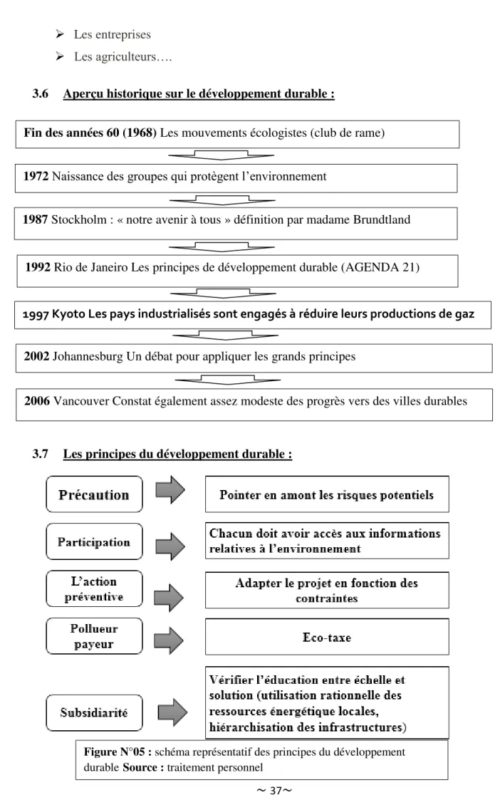 Figure N°05 : schéma représentatif des principes du développement  durable Source : traitement personnel 