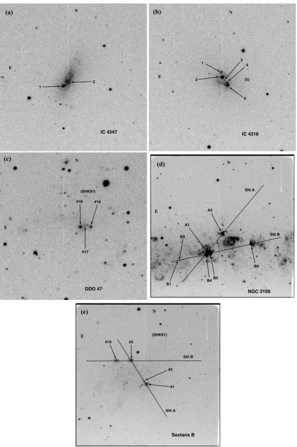 Figure 2. Additional Hα acquisition images. (a) IC 4247. (b) IC 4316. (c) DDO 47. (d) NGC 3109 (approx