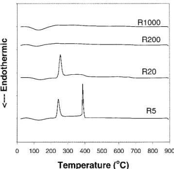 Figure 3 shows IR spectra of the R5 powder heat- heat-treated at increasing temperatures