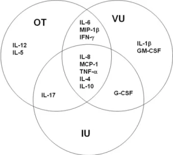 Figure 5. Schematic representation of cytokine profiles of different types of uveitis
