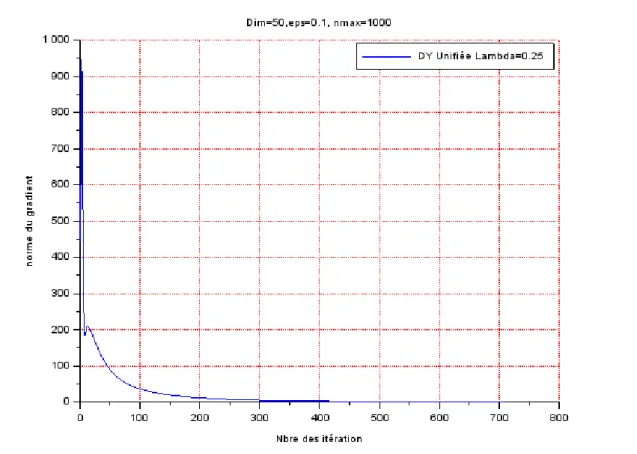 Figure 5.2 – Application de la variante de DYunif pour la fonction TRIDIA