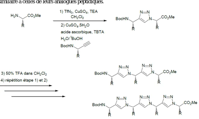 Figure 26: Synthèse d’oligomères triazoles 