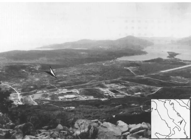 FIGURE  2.  Coastal plain of  Tivat (Boka Kotorska) and location of  Velika Gruda burial m o u n d 