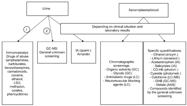 Figure 1 Example of an analytical strategy for the elucidation of an acute poisoning.